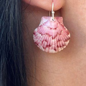 Purple Calico Shell Earrings